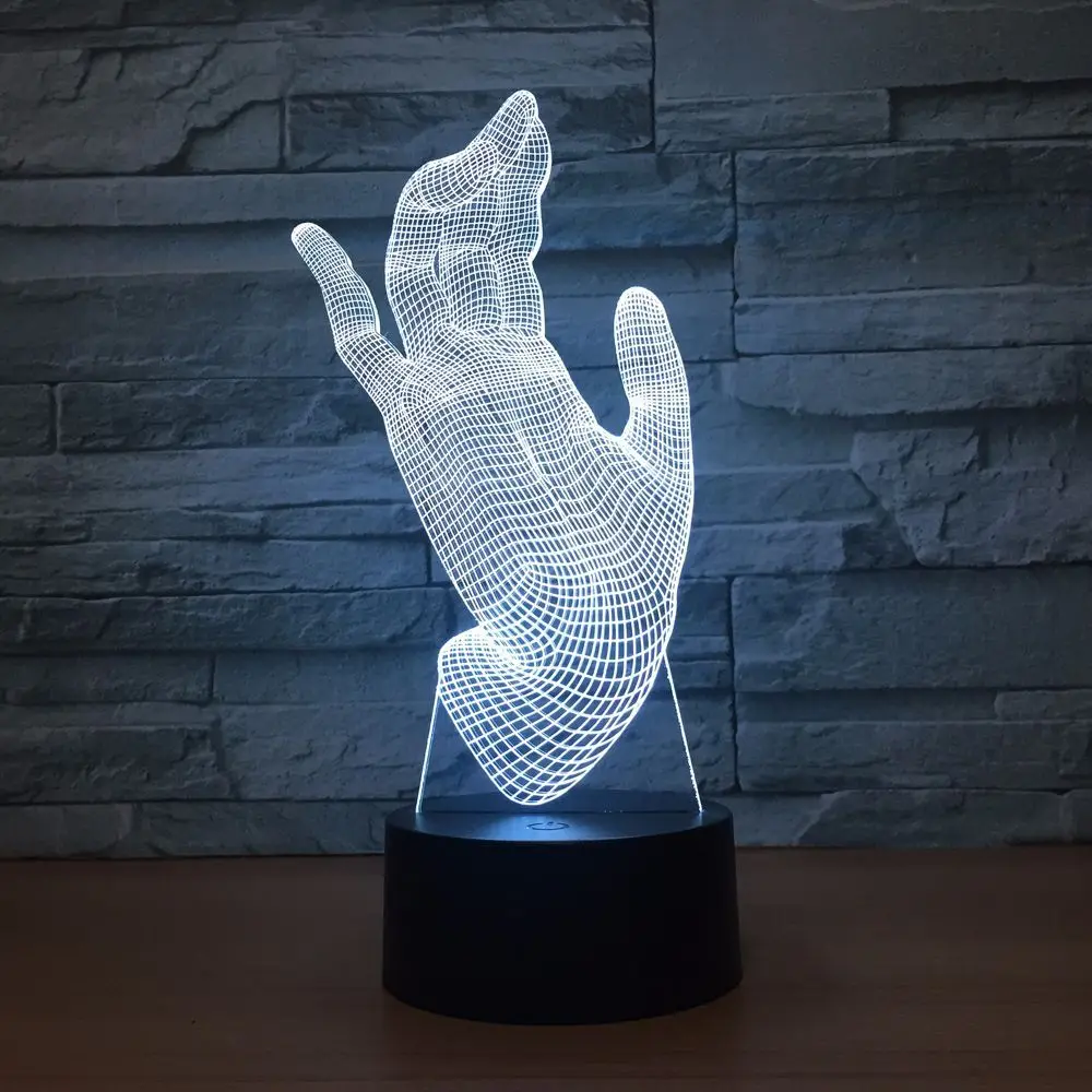 Ручная Форма 3D иллюзия Лампа Led ночник акриловая красочная лампа Новинка свет, нажмите переключатель