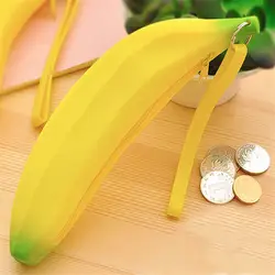 Liplasting забавная силиконовые Портативный желтый банан монета пенал уникальный кошелек сумка бумажник брелок Лидер продаж