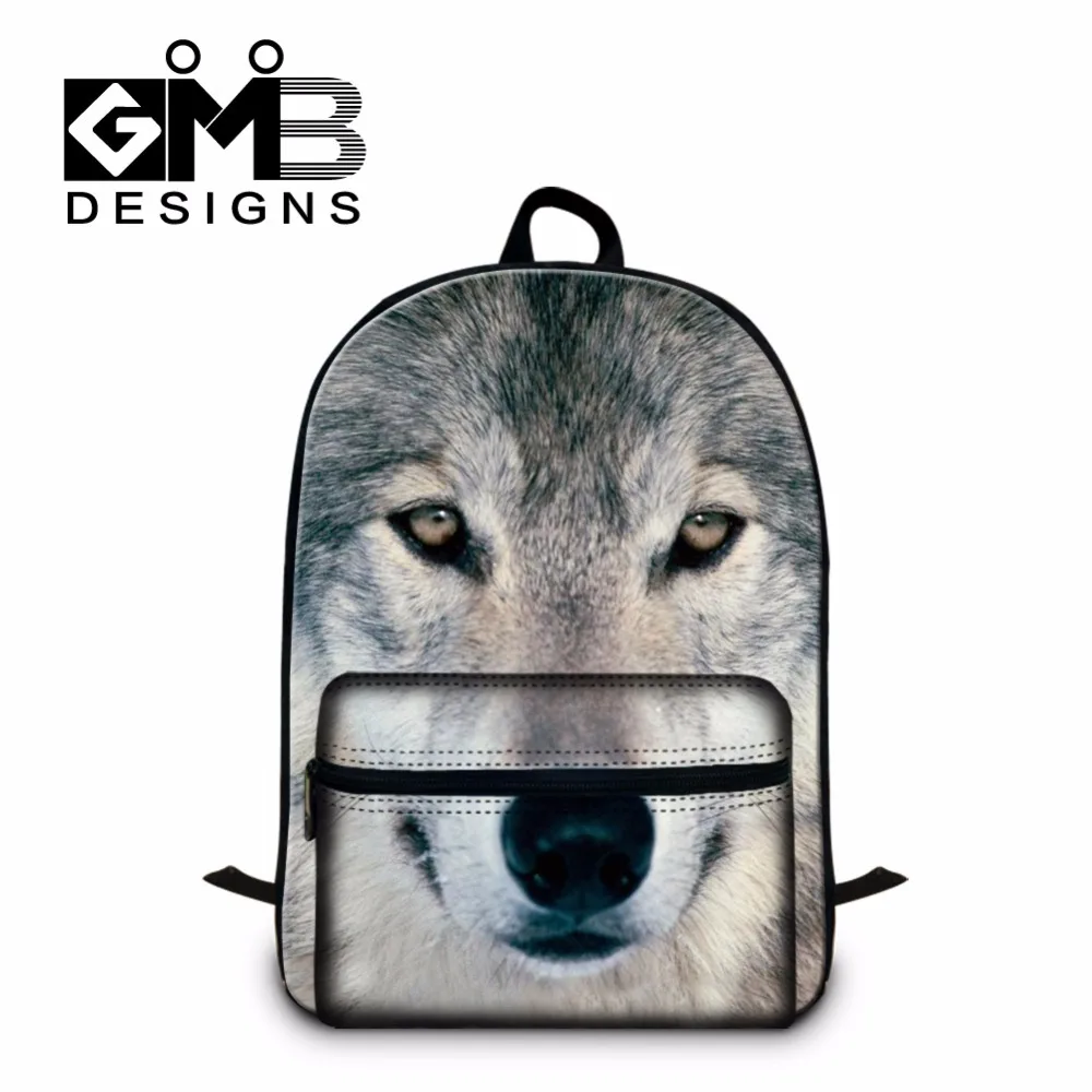 

New Wolf Printed Backpacks for Men,College Students Cool Bookbags,Fashionable Day Pack for Boys,Children's laptop back pack bags