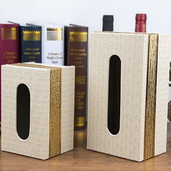 

Simple European Tissue Box Home Decor Case High Desktop Paper Storage Box PU Leather Table Home Decoration Paper Wipe Case 6ZJ78