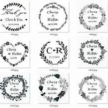 ABC-ART венок цветок свадьба таможенная Печать Самостоятельная Заправка чернилами Бизнес Имя Адрес приглашение ручной работы Скрапбукинг штамп 40 круг