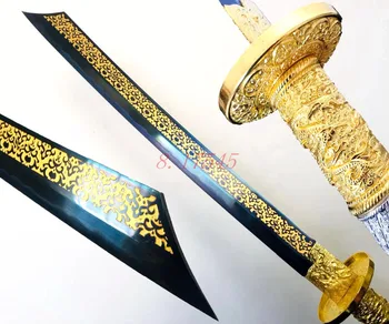 

Wonderful Chinese KungFu Broadsword WuShu Da Dao Sword Katana Sharp High Carbon Steel Blue Blade/Metal Dragon Handle