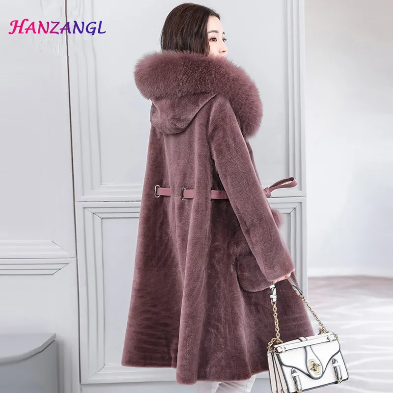 HANZANGL Women's Fur Coats Faux Fur Coat 2018 Winter Long Sleeve Fox Fur Hooded Jacket Warm Long Overcoat 4 color M-3XL HANZANGL Women's Fur Coats Faux Fur Coat 2018 Winter Long Sleeve Fox Fur Hooded Jacket Warm Long Overcoat 4 color M-3XL