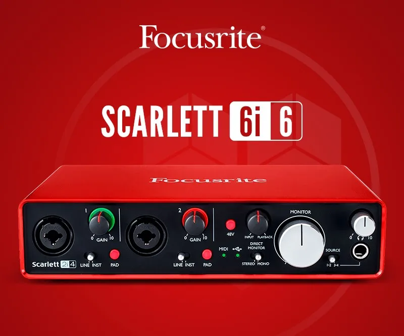 

Focusrite Scarlett 6i6 2nd Generation 6 in 6 out USB Audio Interface Professional recording dubbing USB sound card