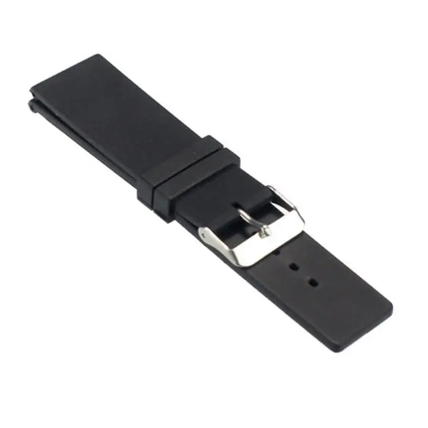 

Malloom Mens Black Silicone Rubber Strap Waterproof Sport Wrist Watch Strap Band 18mm 20mm 22mm 24mm #EL