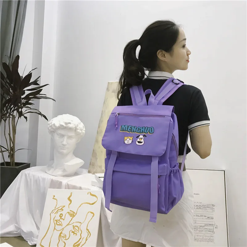 Menghuo Waterproof Nylon Women Backpacks Female Fashion Rucksack School Backpack for Girls Travel Bag Bolsas Mochilas Sac A Dos (52)