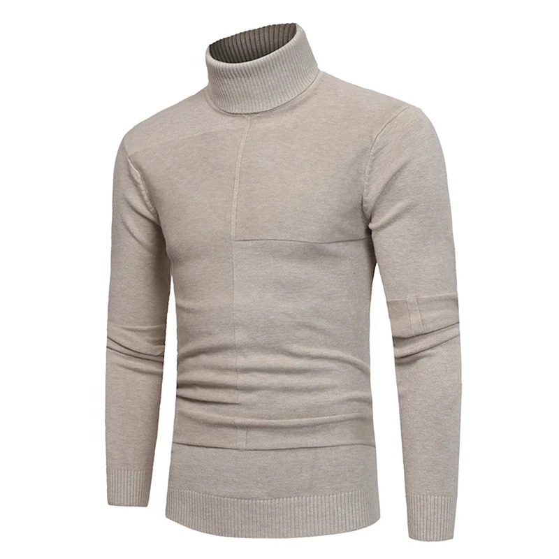 Sweater Pullover Men 2019 Autumn Sweater Men Turtleneck Brand Mens Sweaters Slim Fit Pullover Knitwear Male Double collar XXXL