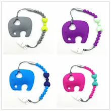 2in1силиконовый Прорезыватель в форме слона кулон, детские зубы бусины в форме сердца. Силиконовый браслет для прорезывания зубов