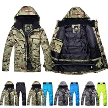 Лыжные костюмы мужские зимние водонепроницаемые термо комплекты для сноубординга лыжные куртки+ брюки уличные костюмы для катания на коньках Верхняя спортивная одежда