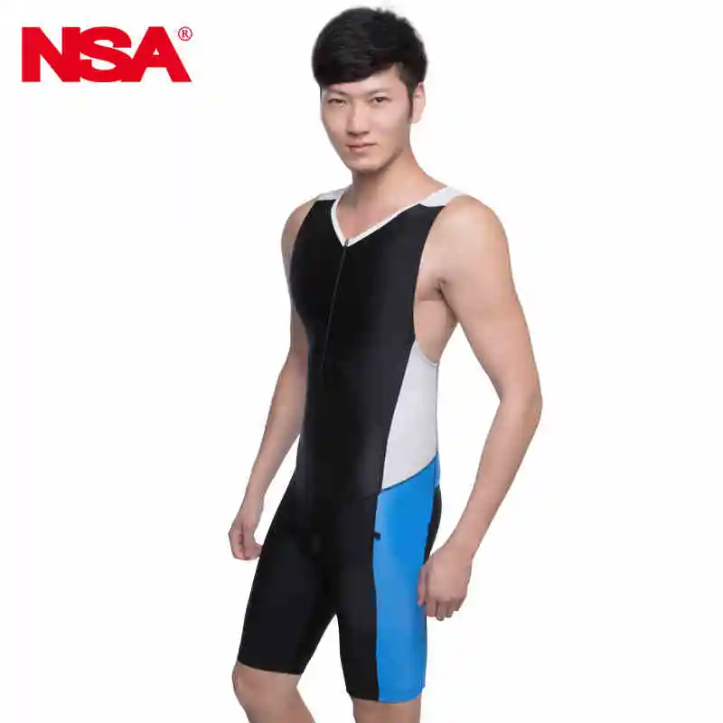 Nsa Tri Suit Men Competition Knee Length Men's Training Racing Swimwear