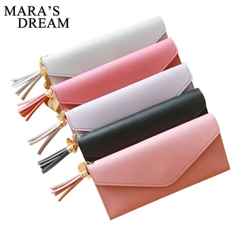 

Mara's Dream Long Wallet Women Purses Tassel New Coin Purse Card Holder Wallets High Quality Clutch Money Bag PU Leather Wallets