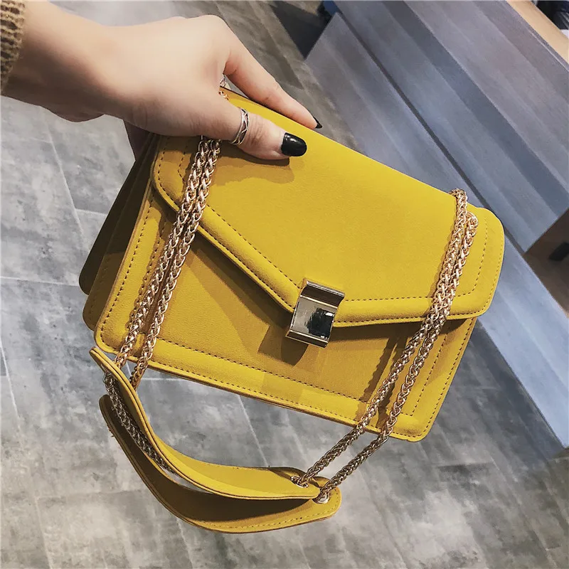 

Retro Fashion Female Square Bag 2019 New High quality Matte PU leather Women's Designer Handbag Chain Shoulder Messenger bags