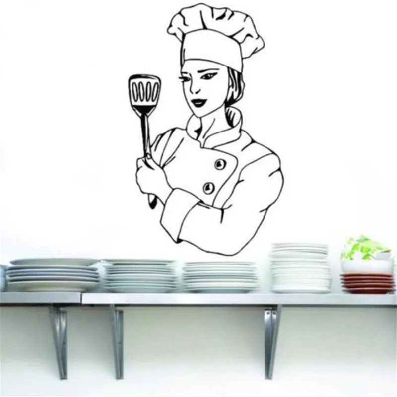 CHEF Decal WALL STICKER Art Home Decor Vinyl Stencil Funny Kitchen Cook