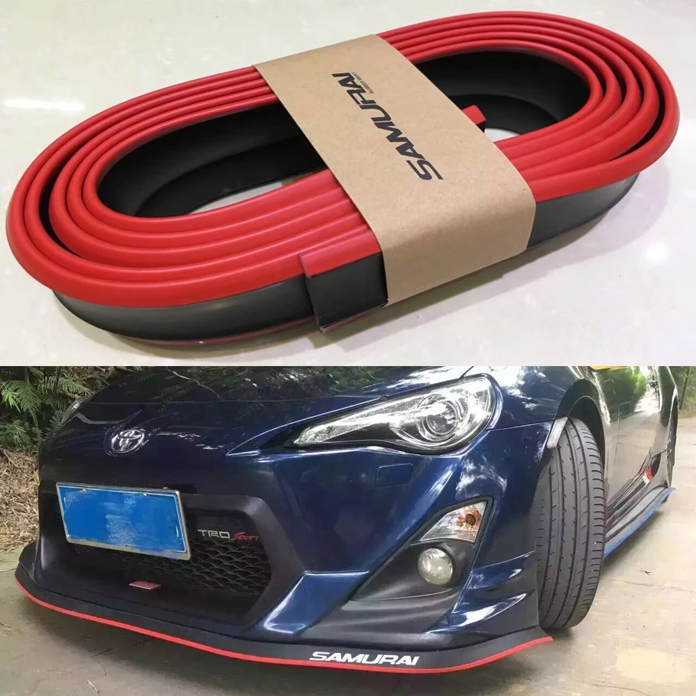 2.5M Universal Car Front Bumper Lip Splitter Spoiler Valance Chin Protector BR