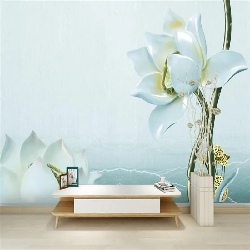 

beautiful flower wallpaper custom 3 d stereo nordic modern desktop background wall murals living room study flower wallpaper
