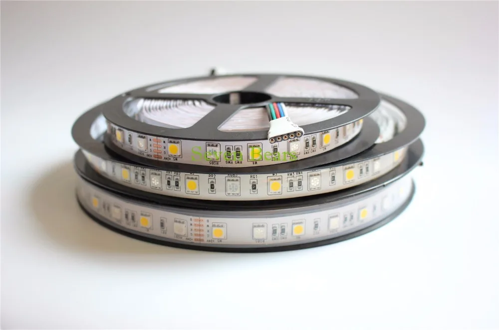 buy DC24V RGBW led strip light 5050 SMD 12mm PCB 5M 60leds m led flexible tape rope stripe light RGBWW RGB warm white Newest
