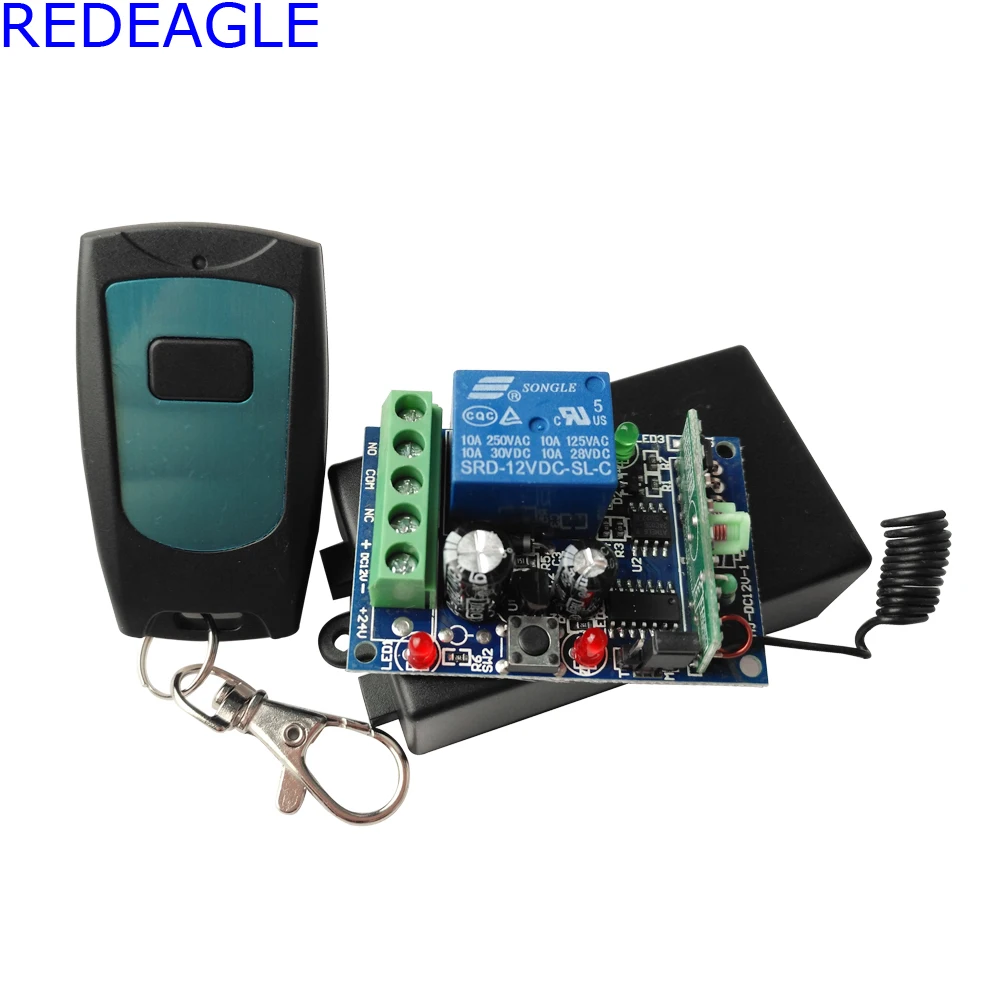 

REDEAGLE 433Mhz Universal Wireless Remote Control Switch AC 250V 110V 220V 1CH Relay Receiver Module for Door Lock Access