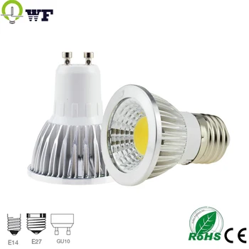 

10pcs Led GU10 E27 E14 AC 220V 110V 85-265V COB Spotlight 6W 9W 12W Bombillas Aluminum Dimmable Led Spot Light Bulb Lamp
