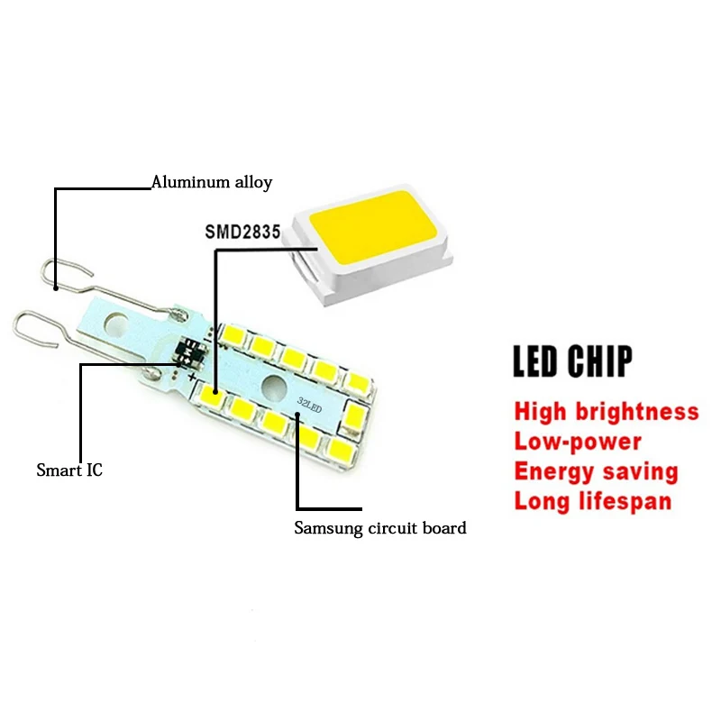 5X G9 светодиодный светильник 5 W 7 W 9 W мини-светодиодная лампа AC 220 V SMD2835 прожектор люстра высокое качество освещения замена галогеновым лампам