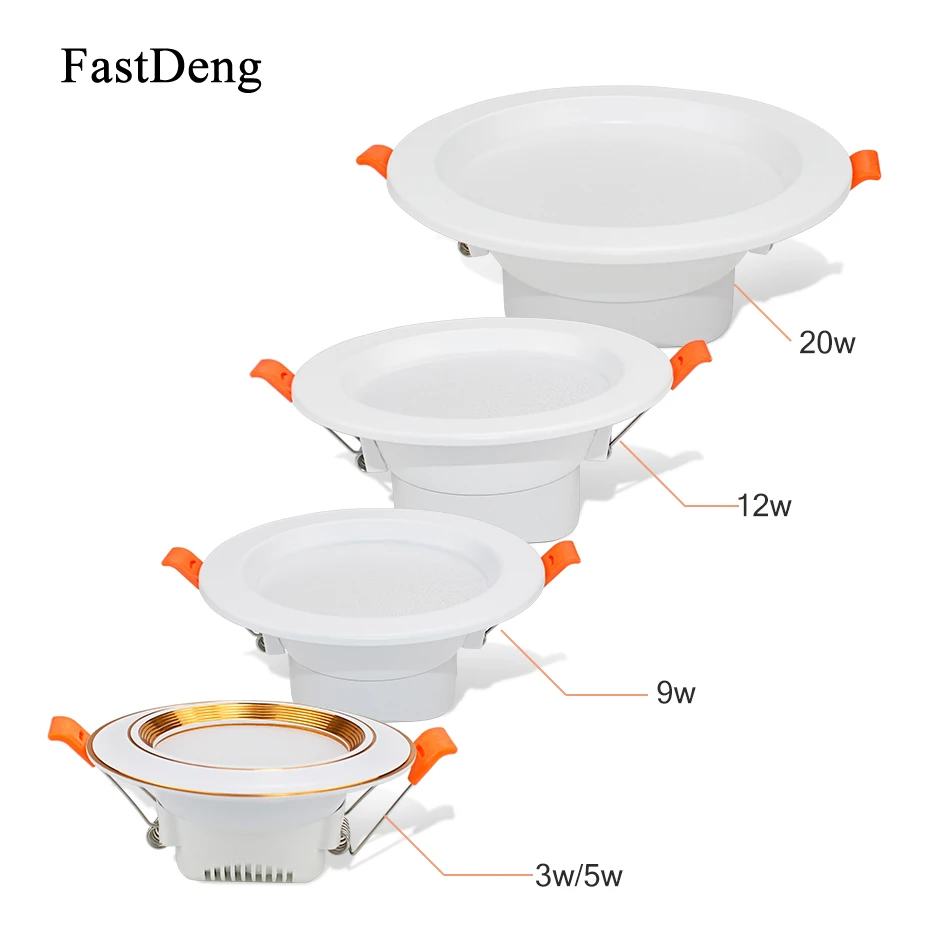 

Led Downlight Spot Led Encastrable Downlight Led 3w 5w 9w 12w 20w 220V 230V LED Ceiling Panel Lamp White For Daily Lighting