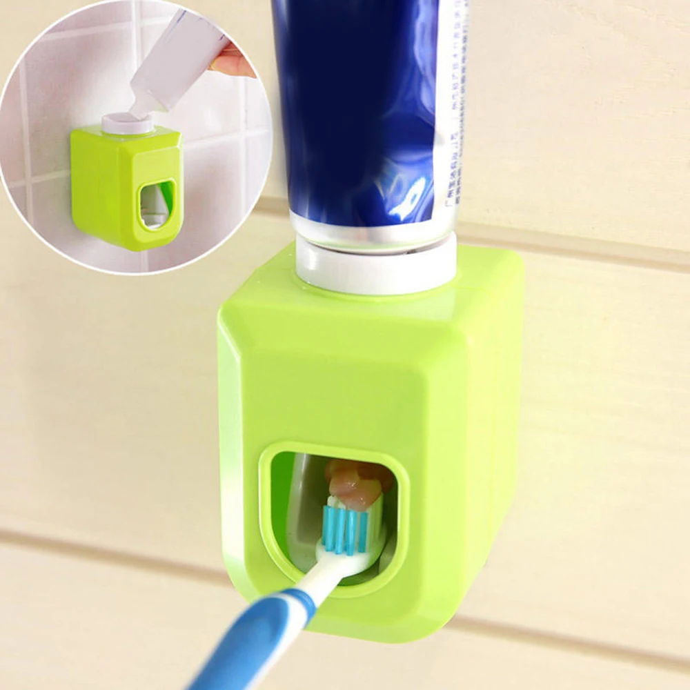 Automatic Toothpaste Dispenser Dust-proof Toothbrush Holder Wall Mount Stand Bathroom Home Accessories Set Toothpaste Squeezers