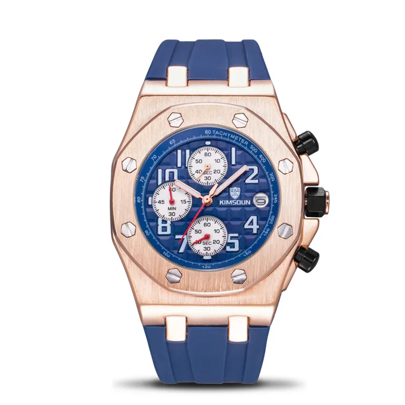 KIMSDUN модные роскошные брендовые деловые мужские часы Relojes Hombre, все вспомогательные циферблаты, кварцевые часы для мужчин, спортивные мужские часы Relogio - Цвет: 4