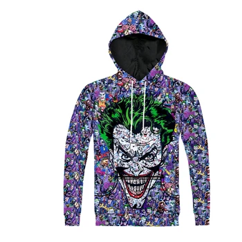 

Joker Sweatshirt Men Fashion 3D Printed Batman funny character joker Hoodies Casual Long sleeves Men Women Novelty pullover