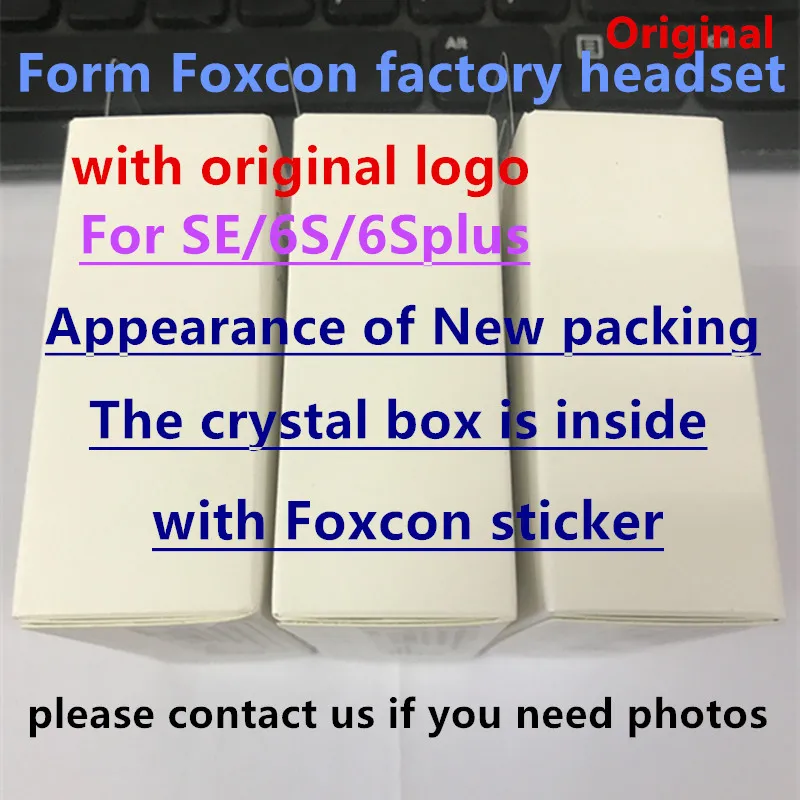 

10pcs New packing box AAAAA+ Quality headset in ear headphones with Remote Mic For iphone SE 5 5s 6 6S plus earphone For Foxconn