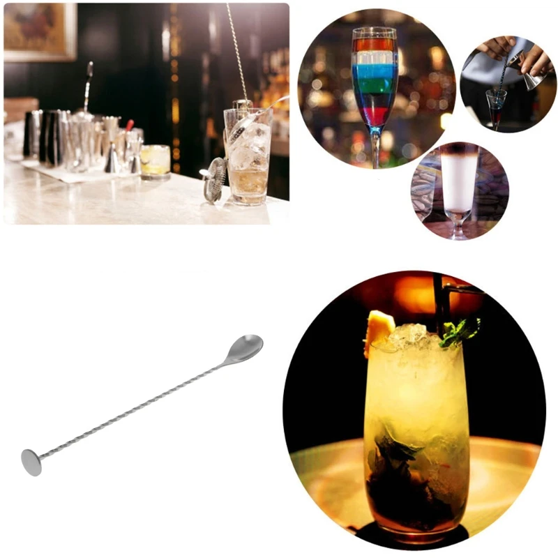 

1 pcs Stainless Steel Threaded Bar Spoon Swizzle Stick Coffee Cocktail Wine Spoons Barware Bartender Tools
