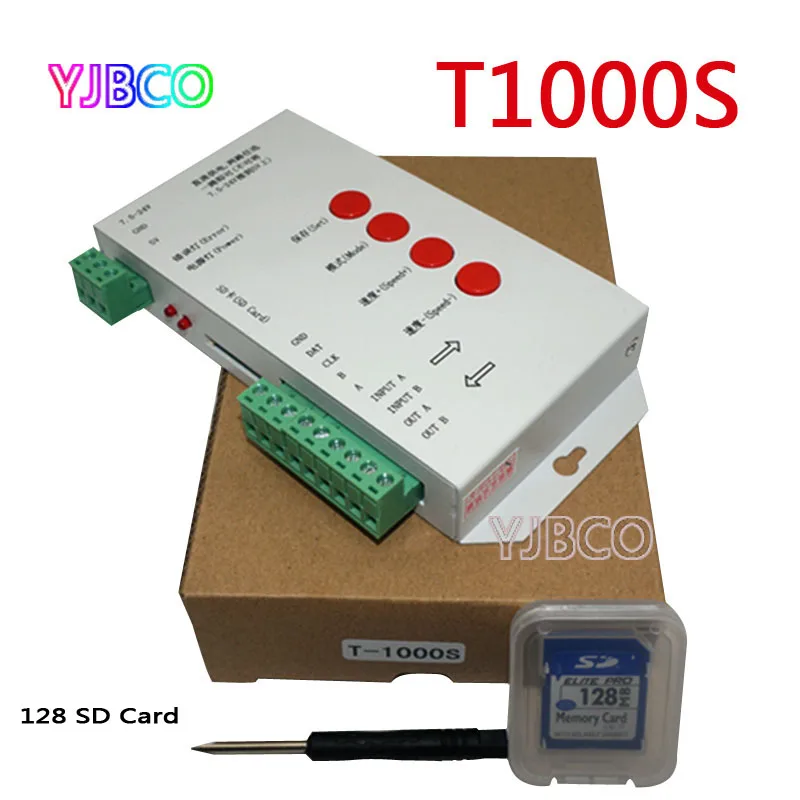 LED controller T1000S SD Card Pixels Controller for WS2801 WS2811 WS2812B LPD6803 LED 2048 DC5 24V