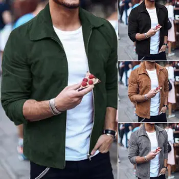 

HIRIGIN Fashion Men's Wool Coat Winter Trench Coat Outwear Overcoat Long Sleeve Man Jackets