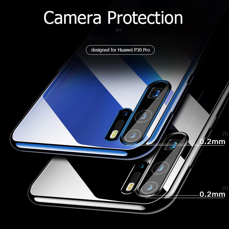 Чехол для Huawei P30 Pro с 3D лазерным покрытием роскошный мягкий прозрачный чехол из