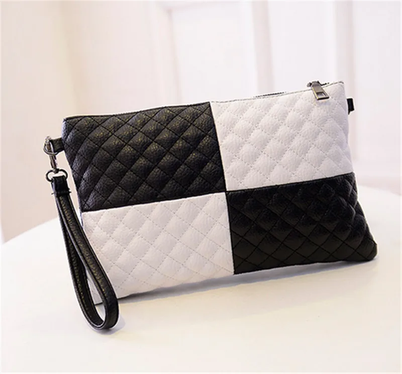 waterproof pu leather bags lattice quilted shoulder envelope crossbody