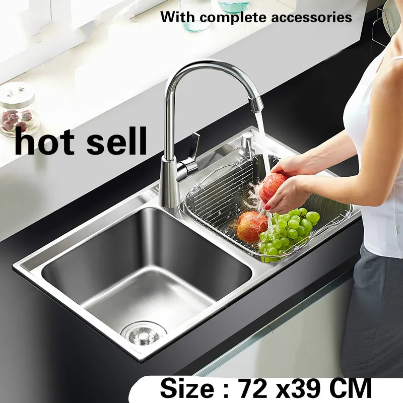 Free Shipping Food Grade 304 Stainless Steel Hot Sell Kitchen Sink