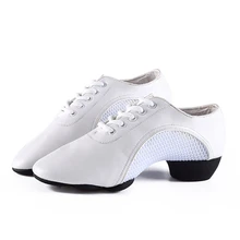Современный Обувь для танцев женские латинские, джаз обувь кожаная Профессиональная Обувь для танцев женские вечерние кроссовки Для женщин Бальные учитель кроссовки