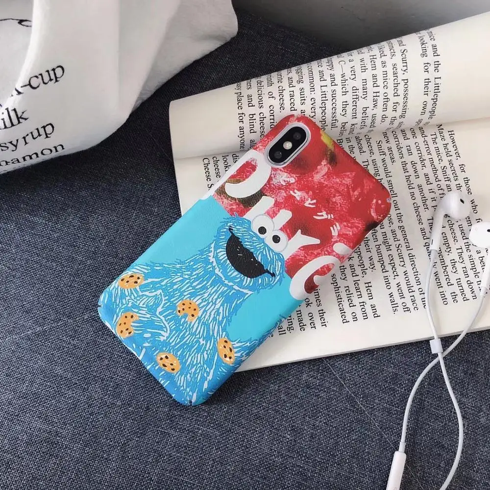 

New Cute Sesame Street Cookie Elmo Cartoon Soft Silicone Case For Iphone 6 6s 7 7Plus 8 8Plus X XR XS XS MAX Cover Phone Case