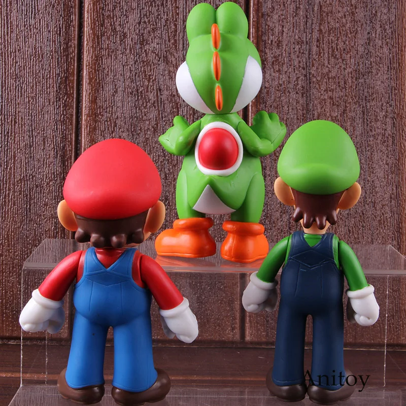 Super Mario Bros Wii Mario Toys Yoshi Luigi PVC Action Figure Party Decoration Toy 3pcs/set 11-12cm KT2652 Super Mario Bros Wii Mario Toys Yoshi Luigi PVC Action Figure Party Decoration Toy 3pcs/set 11-12cm KT2652