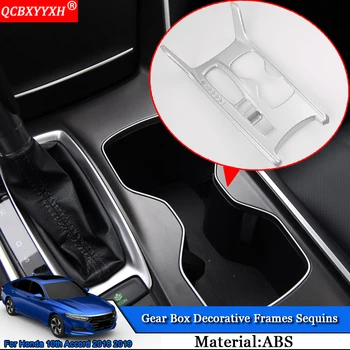 

QCBXYYXH Car Styling Car Interior Frame Decal Cup Holder Panel Sequins Auto Decorations Stickers For Honda 10th Accord 2018 2019