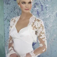 Повседневная Свадебная куртка с длинными рукавами для девочек, белая кружевная Апликация, плащ с пелериной, Новое поступление