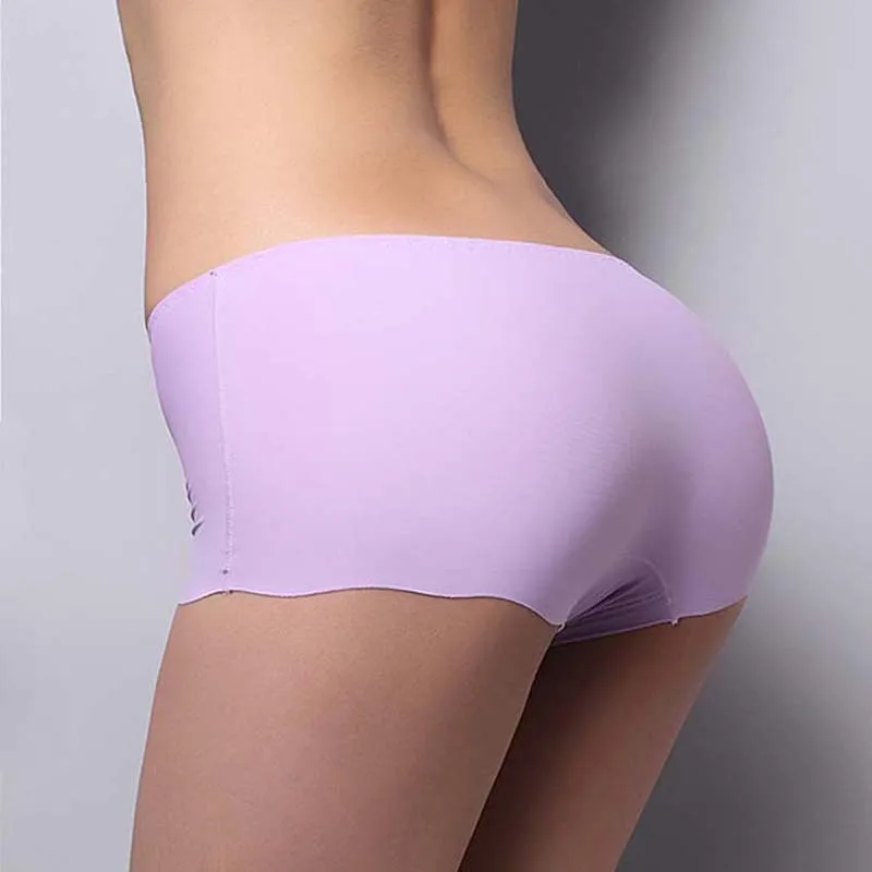 

8 Colors 2018 New Arrival Ice Silk Seamless Underwear Summer Cool Breathable Safety Panties Boy Shorts for Women Girls Pants