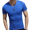 18 colores hombre delgado Camiseta de manga corta Streetwear ropa de gimnasio Tee superior liso camisa Camiseta Masculina Tee camisa hombre ► Foto 3/6