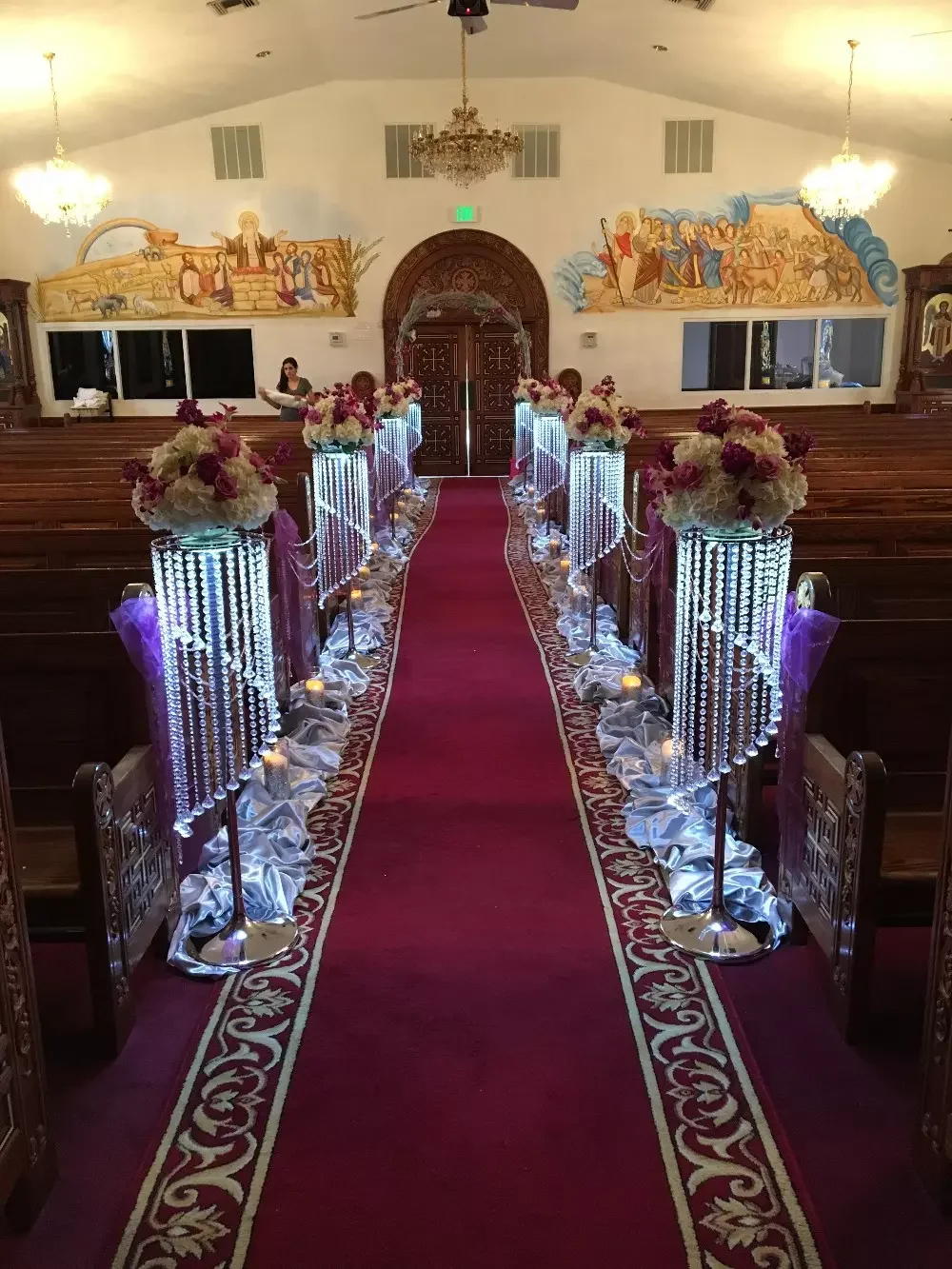 Новая мода хрустальный свадебный цветок стенд дорожки Декор Свадьба дорога ведущий стол центральные события вечерние украшения 110 см