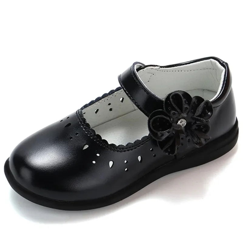 Новая Осенняя обувь принцессы для девочек, школьная кожаная обувь для студентов, черные модельные туфли для девочек 3, 4, 5, 6, 7, 8, 9, 10, 11, 12-16 лет