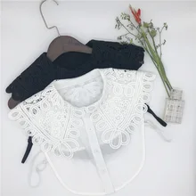 Элегантный Для женщин свитер, рубашка, с вышивкой, кружевное платье с цветочным рисунком поддельные ложные воротник съемный воротник новая шифоновая блузка на пуговицах аксессуары