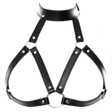 Кожа тела привязного ремня Связывание клетка Bralette плюс Размеры белье Черный Гот танцевальный клуб вечерние фестиваль Одежда для Для женщин топы