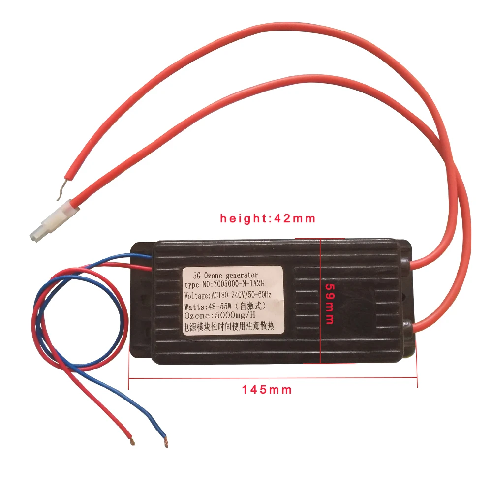 Описание Обновлено! Генератор озона с силиконовой трубкой 110 В/220 В/12 в 10 г 5 г 3 г озоновый очиститель воды(трубка+ источник питания) убивает бактерии