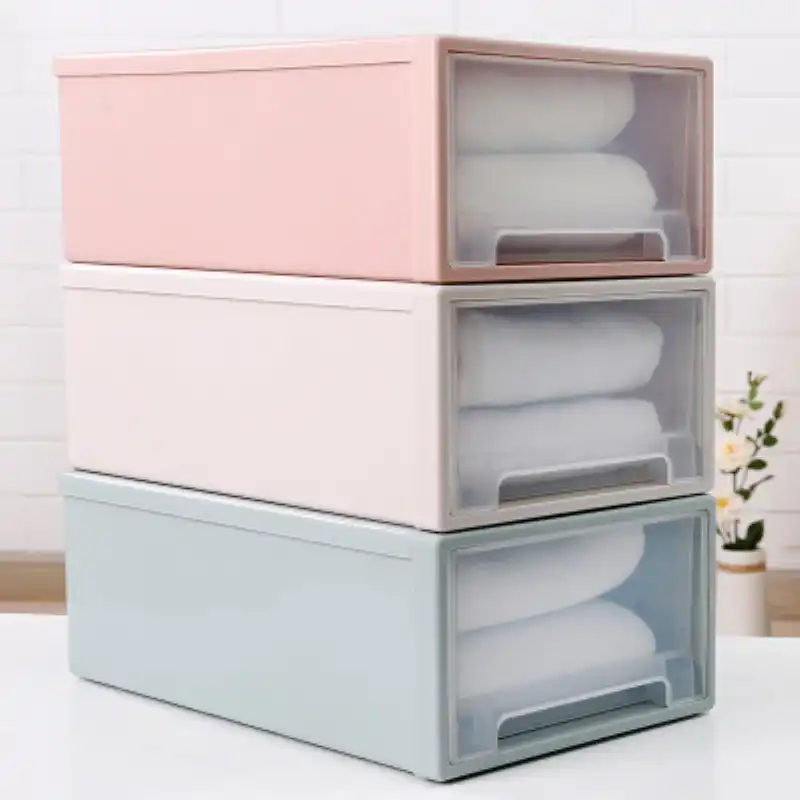 4 Color Stacking Drawer Storage Box Multifunction Locker Thick