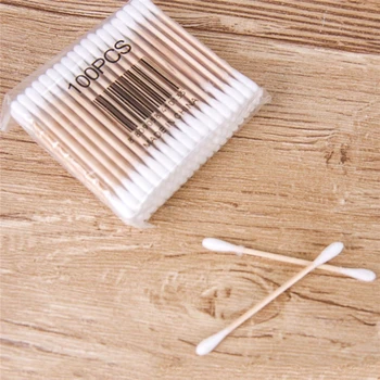 

1/5packs Women Beauty Makeup Cotton Swab Double Head Cotton Buds Make Up Wood Sticks Nose Ears Cleaning Cosmetics Health Care