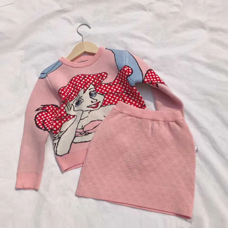 

Kids Clothes Girls Children Clothing Set 2019 Spring Long Sleeve Pink Sweaters + Skirt Casual Autumn Baby Girls Clothes Set