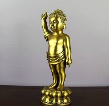

song voge gem S0921 China brass copper Sakyamuni Tathagata Station Boy Buddha bathing Statue